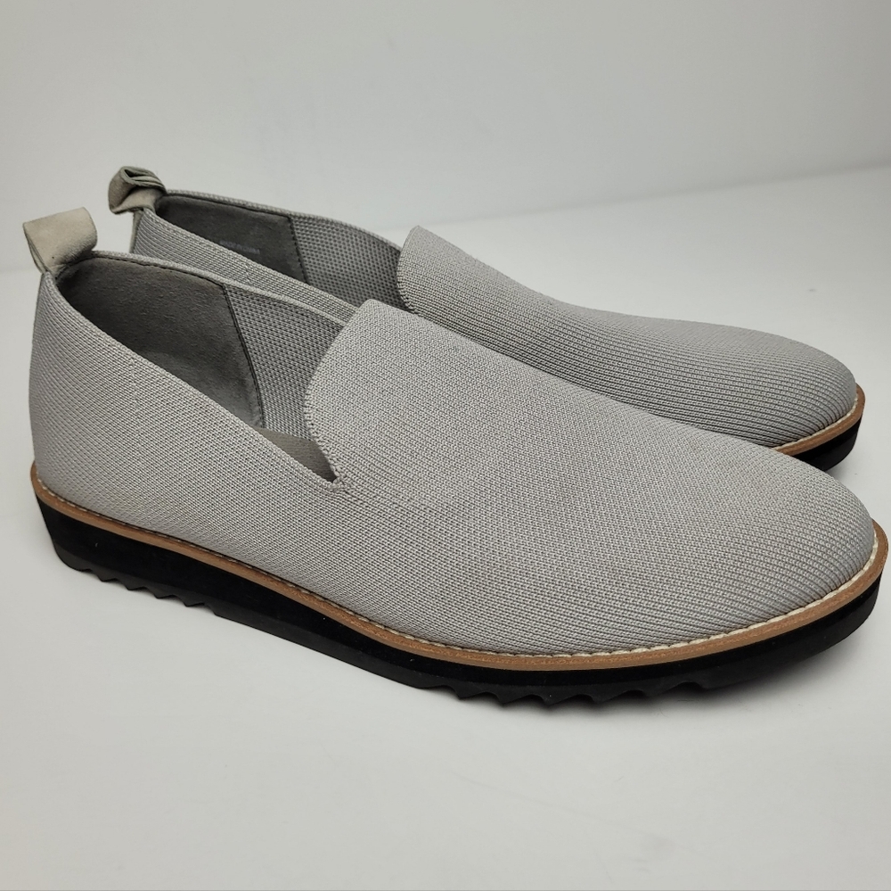 EILEEN FISHER NOVO STRETCH KNIT LOAFERS GRAY WOMENS 9